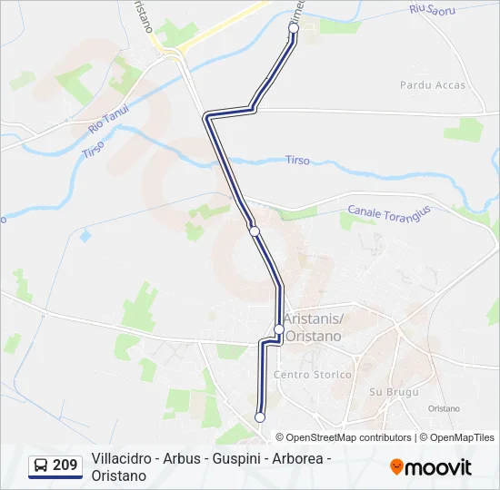 209 Bus Line Map