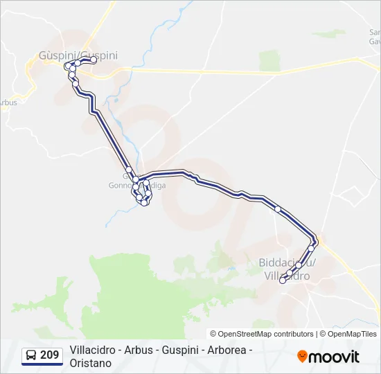 209 Bus Line Map