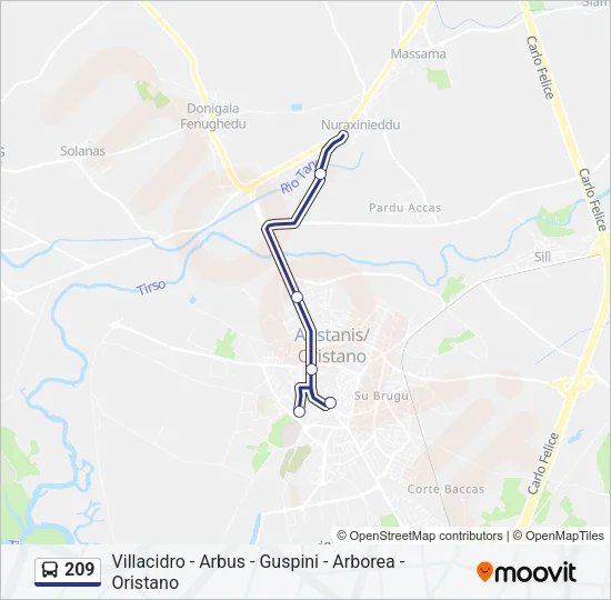 209 Bus Line Map