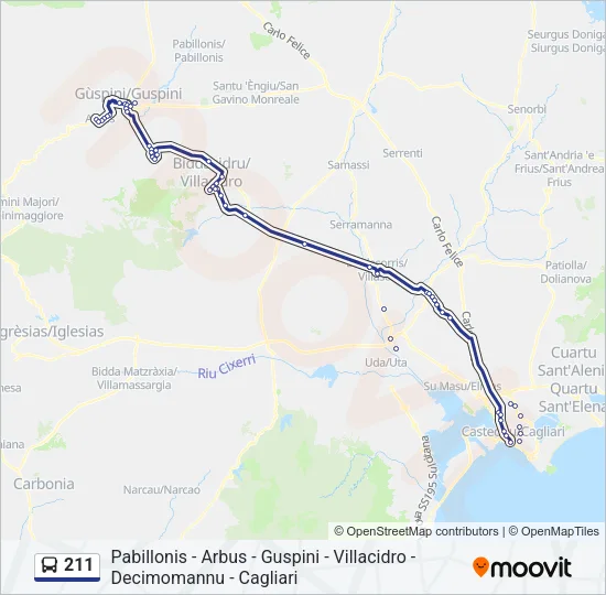 211 Bus Line Map