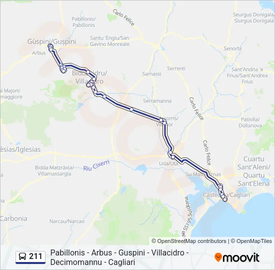 211 Bus Line Map