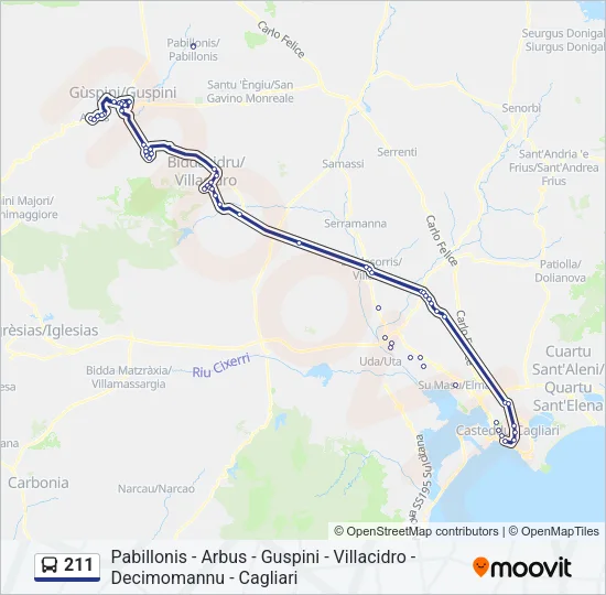 211 Bus Line Map
