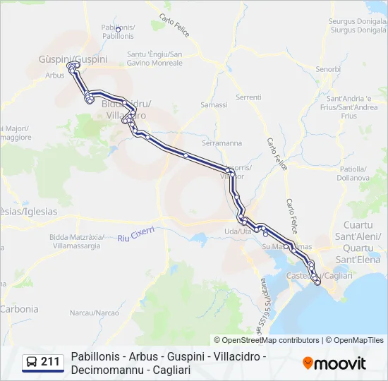 211 Bus Line Map
