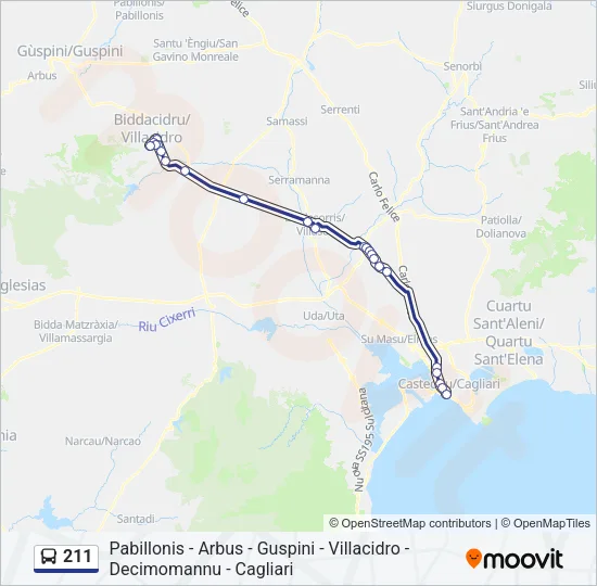 211 Bus Line Map