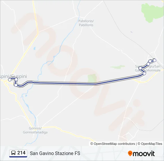 214 Bus Line Map