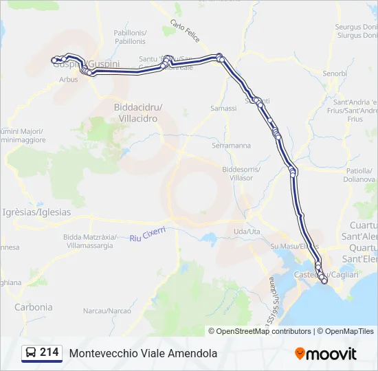 214 Bus Line Map