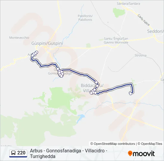 220 Bus Line Map