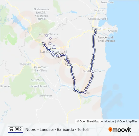 302 Bus Line Map