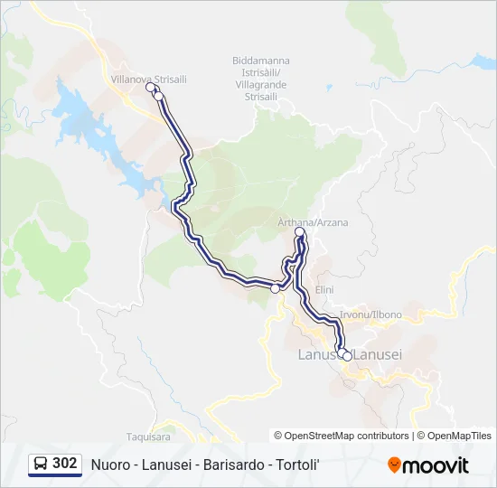 302 Bus Line Map