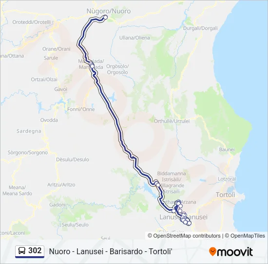 302 Bus Line Map