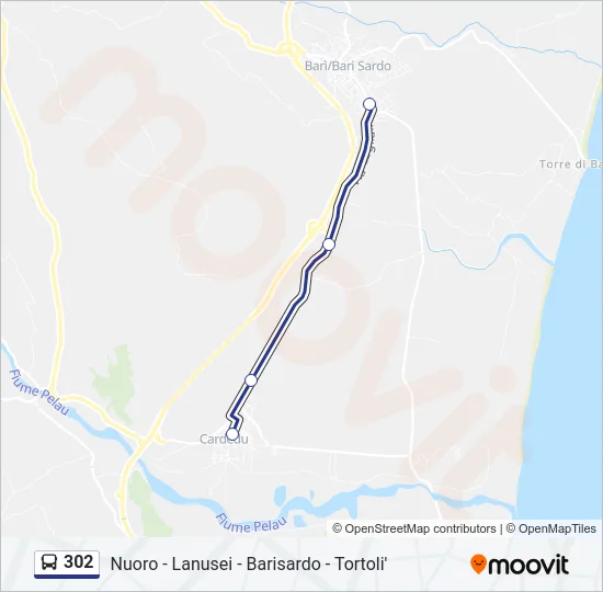 302 Bus Line Map
