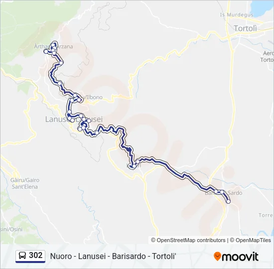 302 Bus Line Map