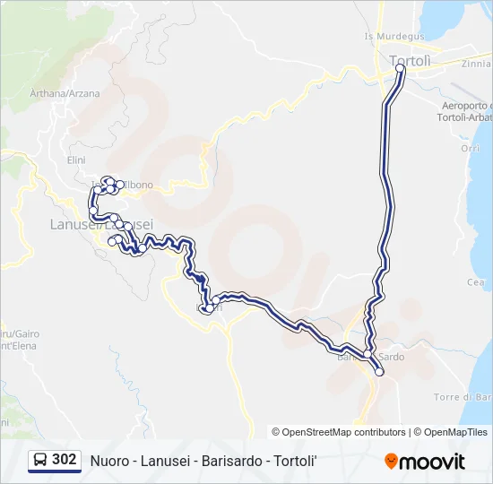 302 Bus Line Map