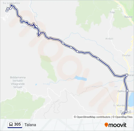 305 Bus Line Map