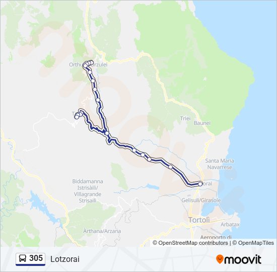 305 bus Line Map