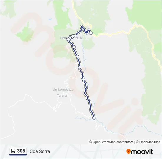 305 Bus Line Map