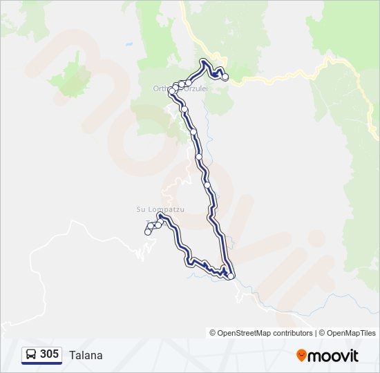 305 bus Line Map