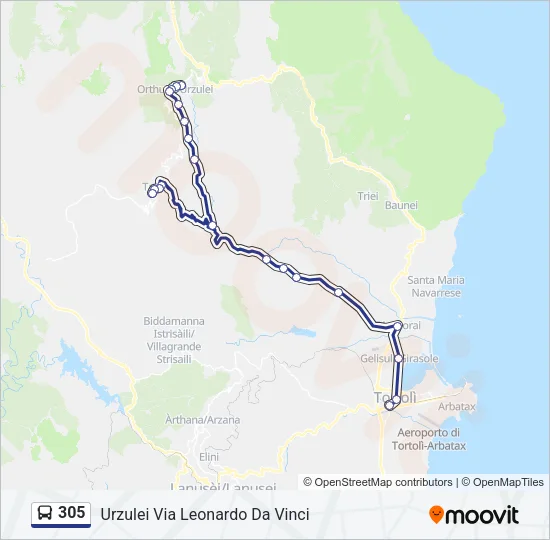 305 Bus Line Map