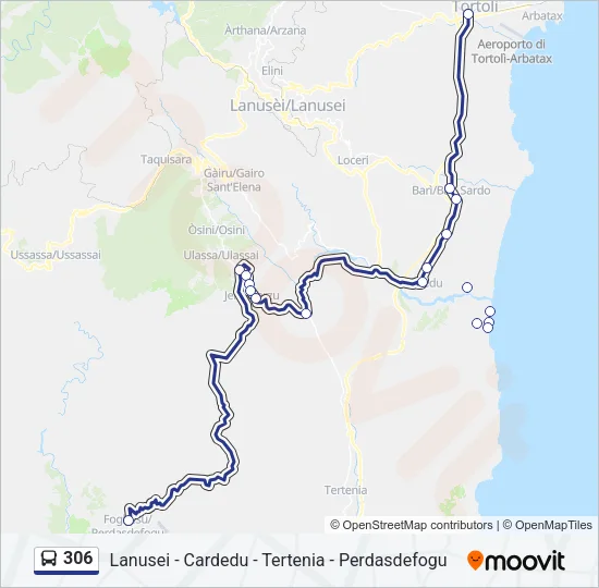 Percorso linea bus 306