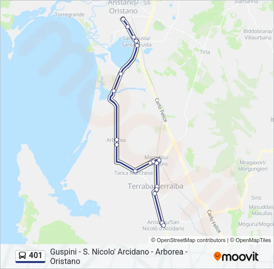 401 Bus Line Map