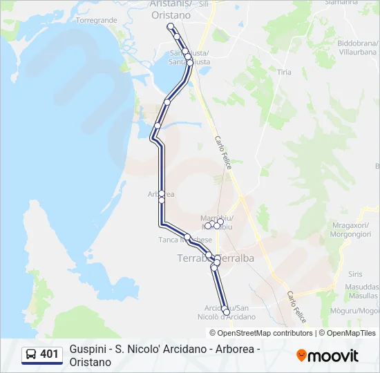 401 Bus Line Map