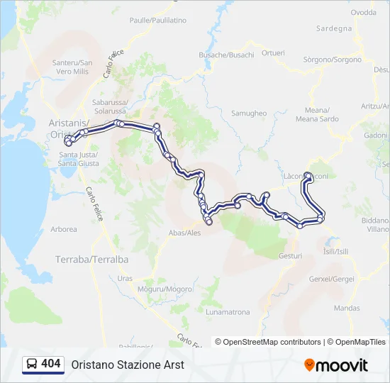 404 Bus Line Map