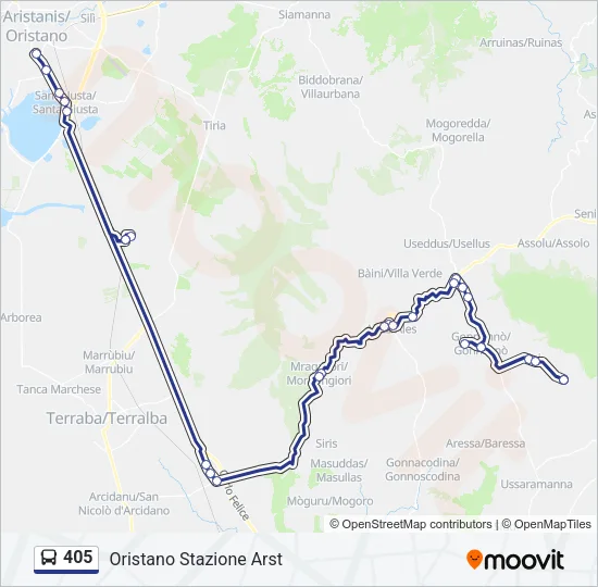 405 Bus Line Map
