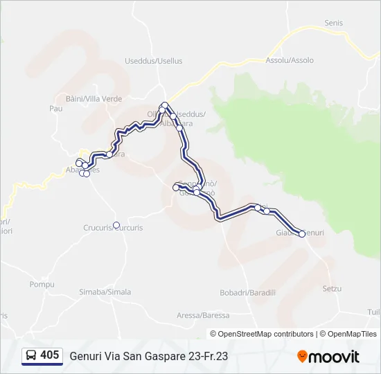 405 Bus Line Map