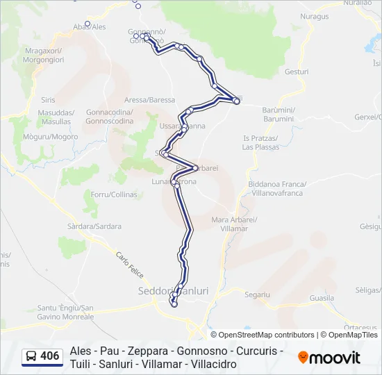 406 Bus Line Map