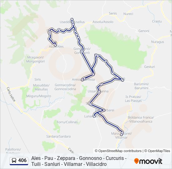 406 bus Line Map