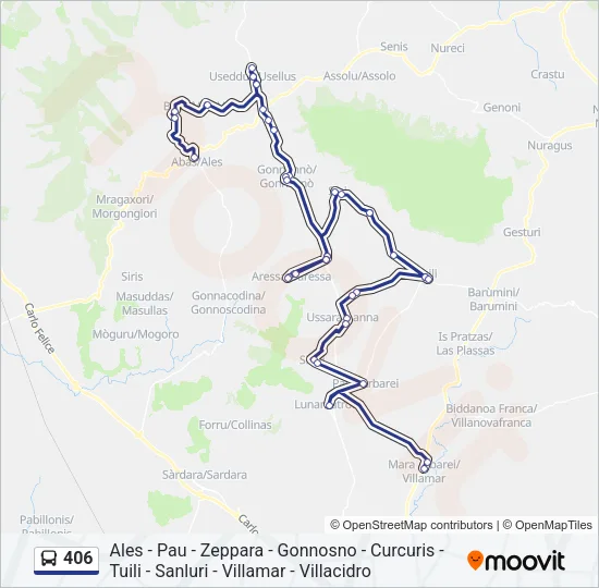 406 Bus Line Map