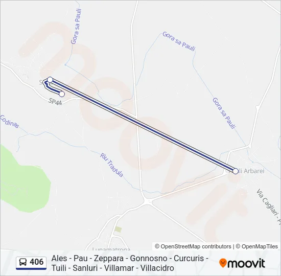 406 Bus Line Map