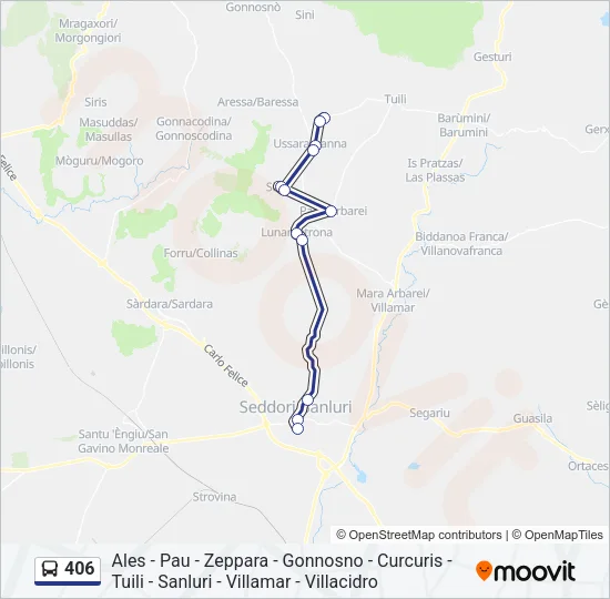 406 Bus Line Map