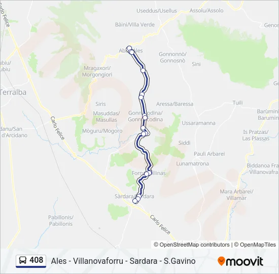 408 Bus Line Map