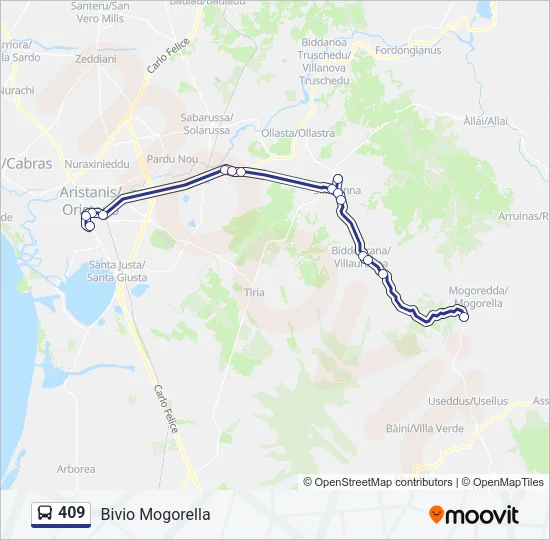 409 Bus Line Map