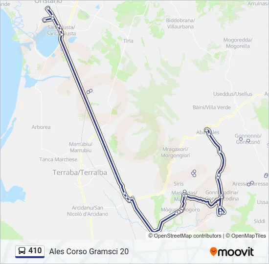 410 Bus Line Map