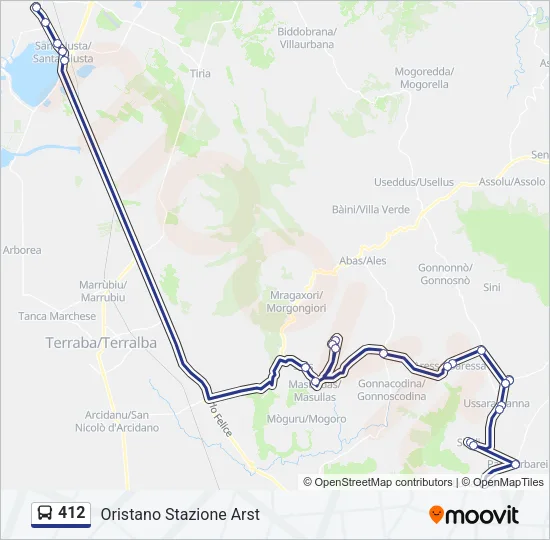 412 Bus Line Map