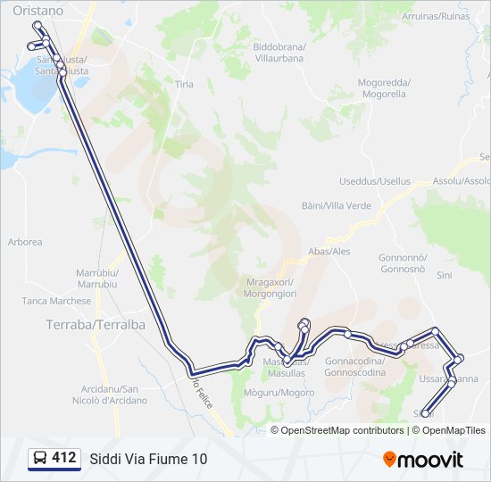 Percorso linea bus 412