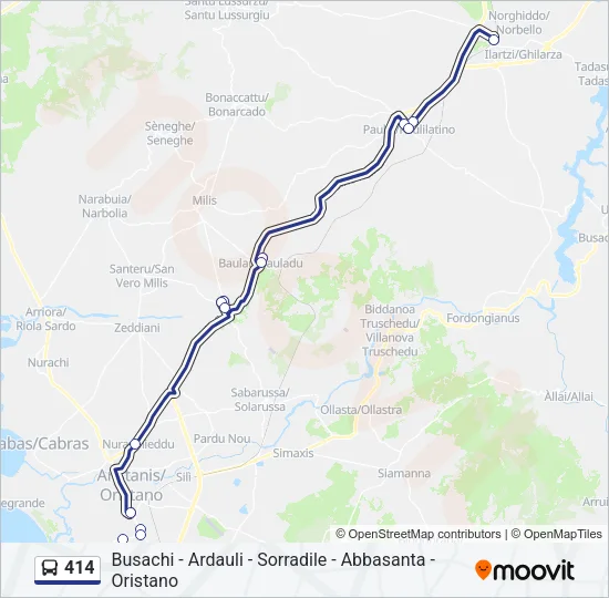 414 Bus Line Map