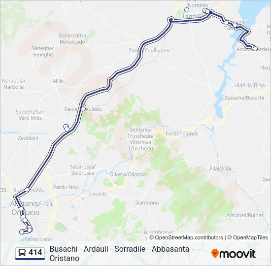 414 Bus Line Map