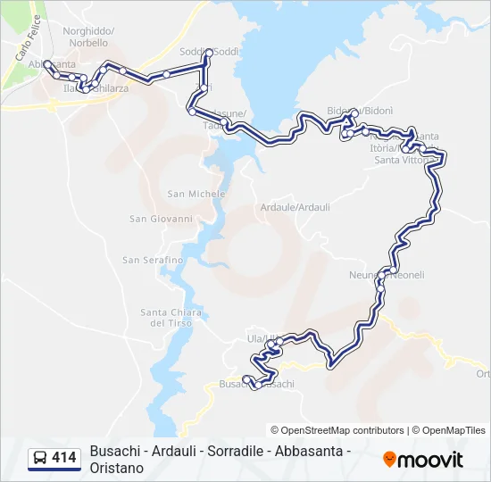 Percorso linea bus 414