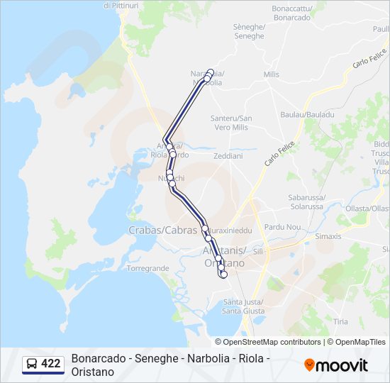422 Bus Route Map 422 Route: Schedules, Stops & Maps - Narbolia Via Umberto I 122 (Updated)