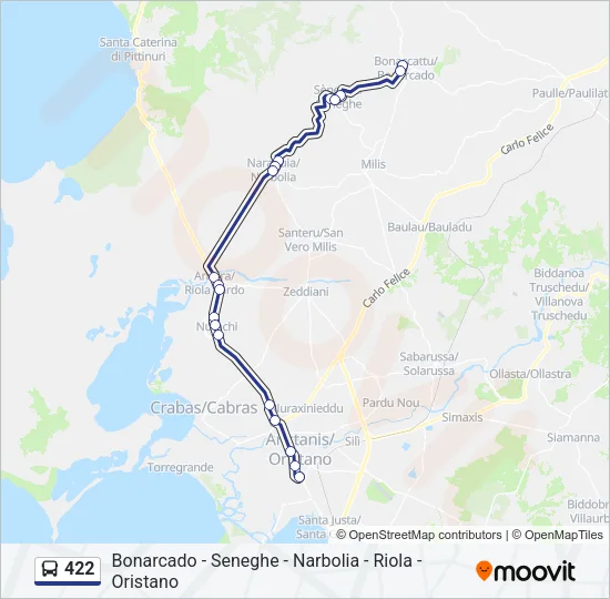422 Bus Line Map