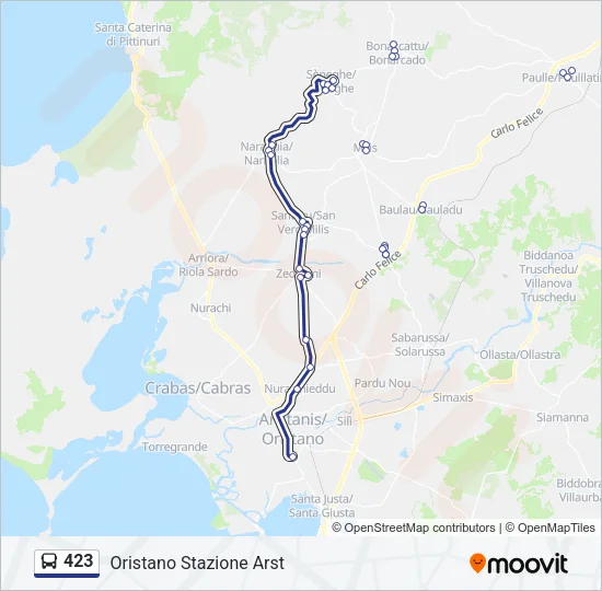 423 Bus Line Map