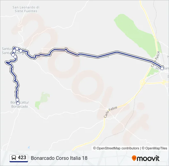 Percorso linea bus 423