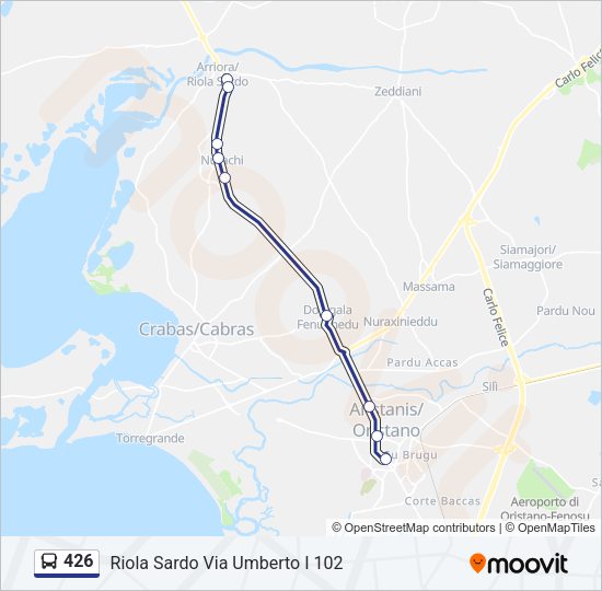 Percorso linea bus 426