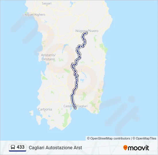 433 Bus Line Map
