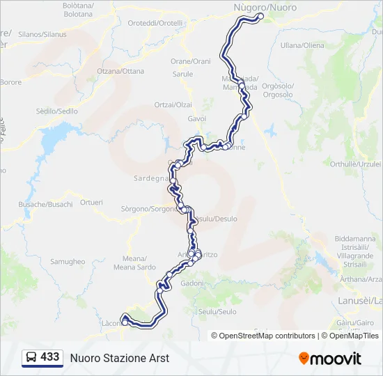433 Bus Line Map