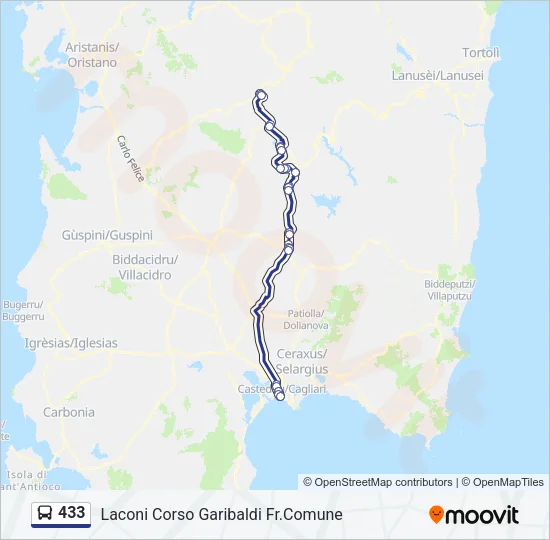 433 Bus Line Map
