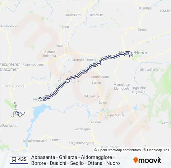 435 Bus Line Map